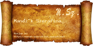 Manák Szerafina névjegykártya
